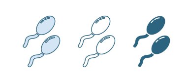 Beyaz arkaplanda mavi sperm simgesi izole edildi. Vektör.