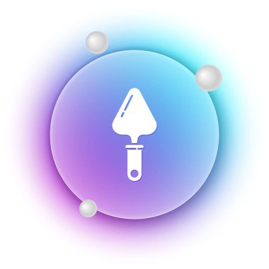 Beyaz kule simgesi beyaz arkaplanda izole edildi. Mavi ve mor eğimli çember arkaplan. Vektör.