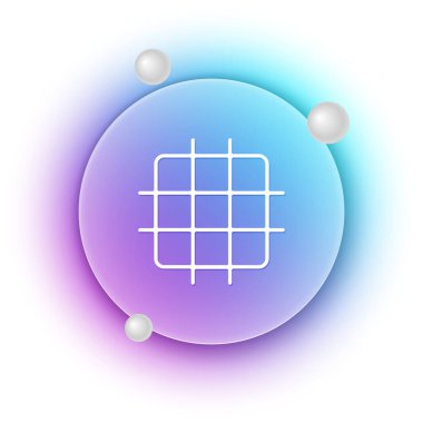 Beyaz Izgara grafik kağıt simgesi beyaz arkaplanda izole edildi. Mavi ve mor eğimli çember arkaplan. Vektör.