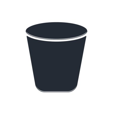 Siyah Çöp Kutusu simgesi beyaz arkaplanda izole edildi. Çöp kutusu tabelası. Sepet simgesini geri dönüştür. Ofis çöpü ikonu. Vektör.