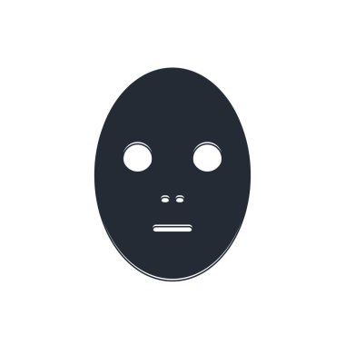 Siyah Yüz Kozmetik Maskesi simgesi beyaz arkaplanda izole edildi. Kozmetoloji, ilaç ve sağlık hizmetleri. Vektör.