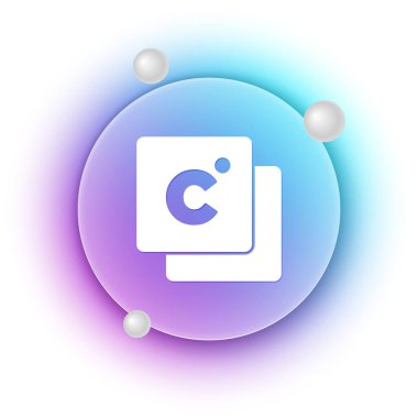 Beyaz arka planda izole edilmiş Beyaz Celsius simgesi. Mavi ve mor eğimli çember arkaplan. Vektör.