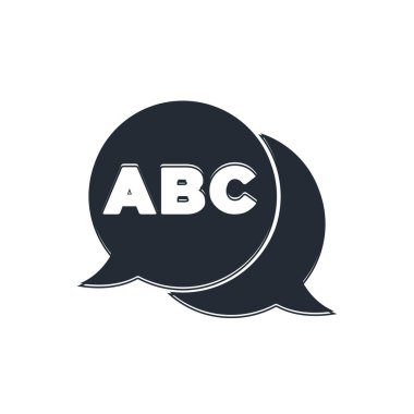 Beyaz arkaplanda siyah alfabe simgesi izole edildi. Vektör.