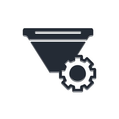 Siyah Filtre ayarı simgesi beyaz arkaplanda izole edildi. Vektör.