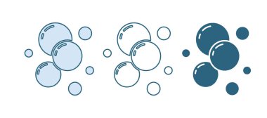 Mavi sabun köpüğü ikonu beyaz arka planda izole edilmiş. Vektör.