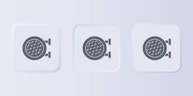 Gri Golf Kulübü ikonu gri arka planda izole edildi. Kare düğmelere simgeleri yerleştir. Vektör.