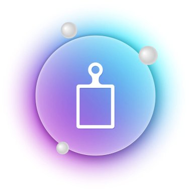 Beyaz kesme tahtası simgesi beyaz arkaplanda izole edildi. Kesme tahtası sembolü. Mavi ve mor eğimli çember arkaplan. Vektör.