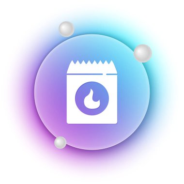 Beyaz mangal kömür torbası ikonu beyaz arka planda izole edildi. Mavi ve mor eğimli çember arkaplan. Vektör.