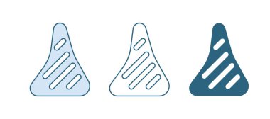 Mavi Biftek ikonu beyaz arka planda izole edilmiş. Vektör.