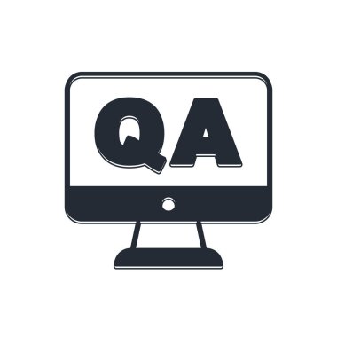 Beyaz zemin üzerinde Soru ve Yanıt simgesi olan siyah konuşma baloncukları. Q ve A sembolü. SSS işareti. Konuşma balonu ve çizelgesi. Vektör.