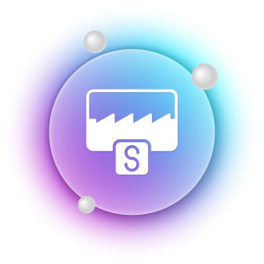 Beyaz Müzik Dalga Dengeleyici simgesi beyaz arkaplanda izole edildi. Ses dalgası. Ses dijital dengeleyici teknolojisi, konsol paneli, nabız müzikali. Mavi ve mor eğimli çember arkaplan. Vektör.