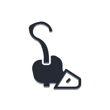 Beyaz arkaplanda siyah büyü simgesi izole edildi. Sihirli değnek, asa, değnek, değnek. Vektör.