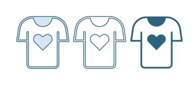 Mavi Giysi bağış simgesi beyaz arka planda izole edildi. Vektör.