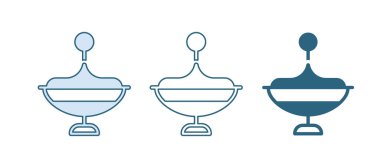 Mavi Whirligig oyuncak simgesi beyaz arkaplanda izole edildi. Vektör.