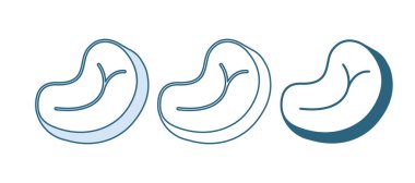 Mavi Biftek ikonu beyaz arka planda izole edilmiş. Vektör.