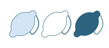 Beyaz arkaplanda mavi limon simgesi izole edildi. Vektör.