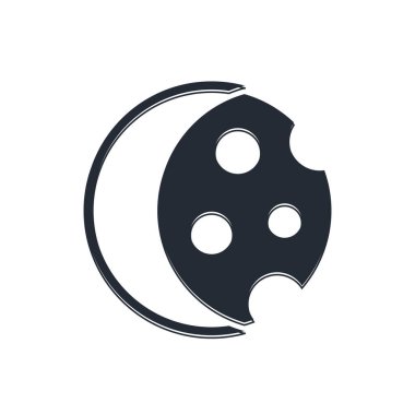 Güneş tutulması simgesi beyaz arkaplanda izole edilmiş. Tam sonar tutulması. Vektör.