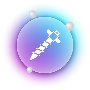 Beyaz Yapı kaya matkabı ikonu beyaz arka planda izole edildi. Mavi ve mor eğimli çember arkaplan. Vektör.