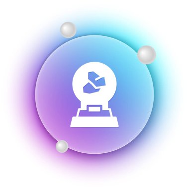 Beyaz zemin üzerinde çeşitli mineraller, kayalar ve kristaller bulunan beyaz sergi. Mineraller sergisi, mineraloji, jeoloji fuarı veya müze. Mavi ve mor eğimli çember arkaplan. Vektör.