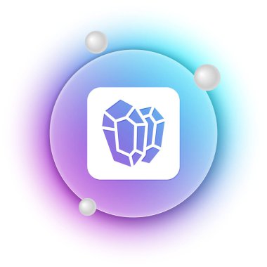 Beyaz arka planda izole edilmiş Beyaz Mücevher taşı simgesi. Mücevher sembolü. Elmas. Mavi ve mor eğimli çember arkaplan. Vektör.