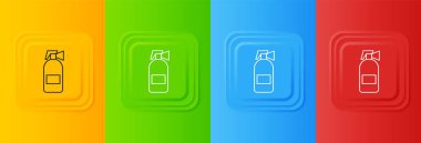 Beyaz Yangın söndürme ikonu renkli arkaplanda izole edildi. Kare düğmelere simgeleri yerleştir. Vektör.