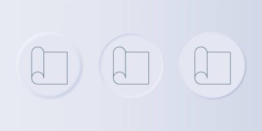 Gri arkaplanda, mühendislik simgesi için Gri Grafik kağıdı izole edildi. Kare düğmelere simgeleri yerleştir. Vektör.