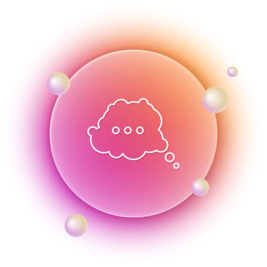 Beyaz Konuşma baloncuk sohbet simgesi beyaz arkaplanda izole. İleti simgesi. İletişim ya da yorum sohbet sembolü. Turuncu ve pembe eğimli çember arka planı. Vektör.