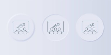 Gri Proje ekibinin üs simgesi gri arkaplanda izole edildi. İş analizi ve planlama, danışmanlık, takım çalışması, proje yönetimi. Kare düğmelere simgeleri yerleştir. Vektör.