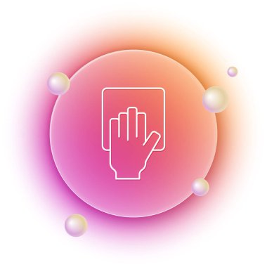 Beyaz Temizlik servisi simgesi beyaz arkaplanda izole edildi. Turuncu ve pembe eğimli çember arka planı. Vektör.