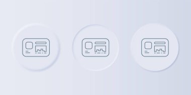 Gri arkaplanda gri kimlik ikonu izole edildi. Sunum için, şirketin kimliği için, reklam için kullanılabilir. Kare düğmelere simgeleri yerleştir. Vektör.