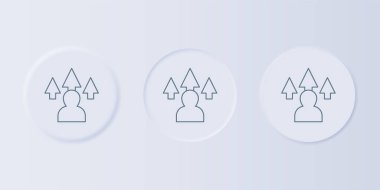 Gri web tasarımı ve ön uç geliştirme simgesi gri arkaplanda izole edildi. Kare düğmelere simgeleri yerleştir. Vektör.