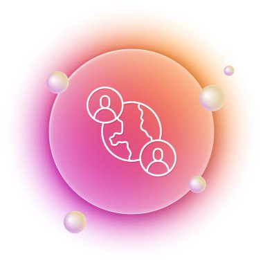 Beyaz BFF ya da en iyi arkadaşlar daima beyaz arka planda izole edilmiş ikon. Turuncu ve pembe eğimli çember arka planı. Vektör.