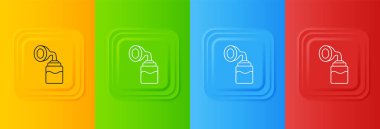 Beyaz Göğüs pompası ikonu renkli arkaplanda izole edildi. Kare düğmelere simgeleri yerleştir. Vektör.