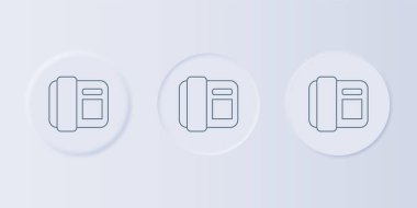 Gri arkaplanda gri telefon ahizesi simgesi izole edildi. Telefon işareti. Kare düğmelere simgeleri yerleştir. Vektör.