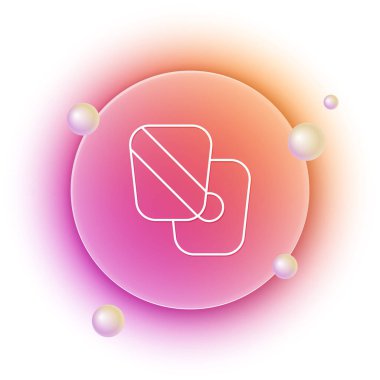 Beyaz boks eğitim patileri simgesi beyaz arkaplanda izole edildi. Turuncu ve pembe eğimli çember arka planı. Vektör.