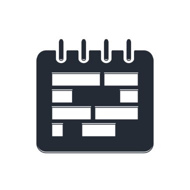 Siyah Takvim simgesi beyaz arkaplanda izole edildi. Olay hatırlatma sembolü. Vektör.