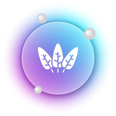 Beyaz Yaprak simgesi beyaz arkaplanda izole edildi. İşaret bırakıyor. Taze doğal ürün sembolü. Mavi ve mor eğimli çember arkaplan. Vektör.