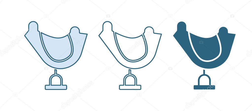 Blue Wild west saddle icon isolated on white background.  Vector.