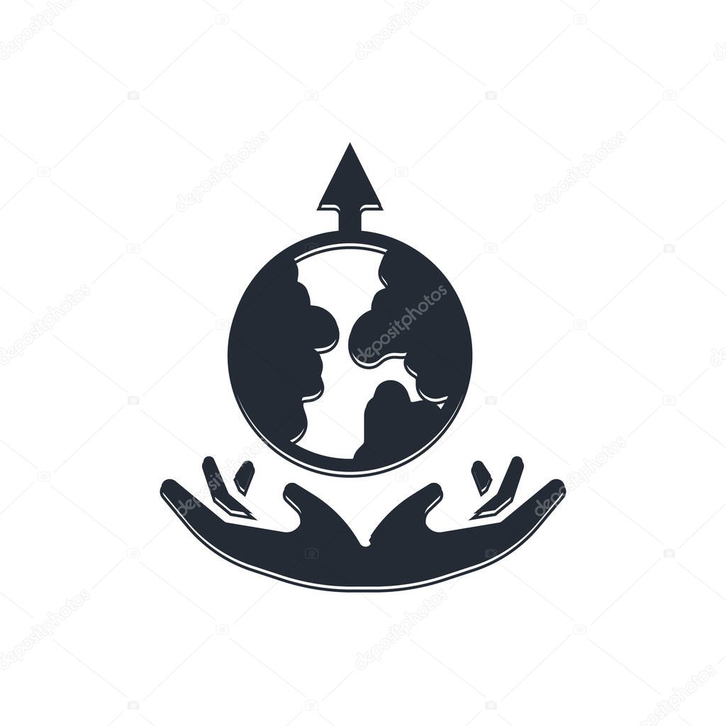 Black World expansion icon isolated on white background.  Vector.