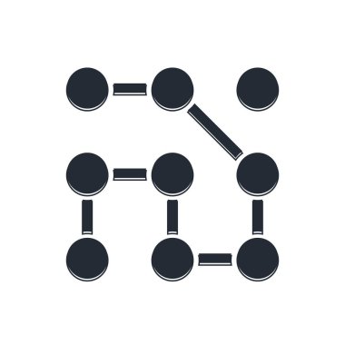 Siyah Grafik şifre koruması ve beyaz arkaplanda izole edilmiş güvenlik erişim simgesi. Güvenlik, güvenlik, koruma, gizlilik kavramı. Vektör.