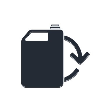 Siyah Eko yakıt bidonu ikonu beyaz arka planda izole edildi. Çevre biyolojisi ve namlusu. Yeşil çevre ve geri dönüşüm. Vektör.