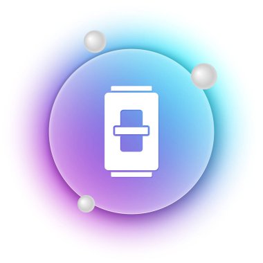 Beyaz elektrik düğmesi simgesi beyaz arkaplanda izole edildi. Açık ve kapalı simgesi. Loş ışık düğmesi işareti. Enerji tasarrufu kavramı. Mavi ve mor eğimli çember arkaplan. Vektör.