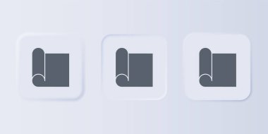 Gri arkaplanda, mühendislik simgesi için Gri Grafik kağıdı izole edildi. Kare düğmelere simgeleri yerleştir. Vektör.