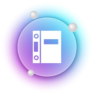 Beyaz Saray dosyaları ve belge simgesi beyaz arka planda izole edildi. Ofis dosyaları. Dosya arşivleme işareti. Mavi ve mor eğimli çember arkaplan. Vektör.