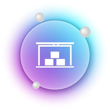 Beyaz Depo simgesi beyaz arkaplanda izole edildi. Mavi ve mor eğimli çember arkaplan. Vektör.