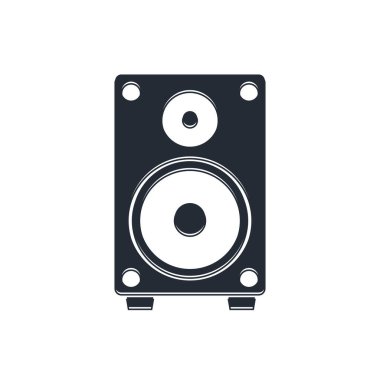 Siyah Stereo hoparlör simgesi beyaz arkaplanda izole edildi. Ses sistemi hoparlörleri. Müzik ikonu. Müzikal sütun hoparlörü. Vektör.