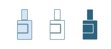 Çamaşır deterjanı, çamaşır suyu, bulaşık deterjanı ya da beyaz arka planda izole edilmiş başka bir temizlik malzemesi için mavi plastik şişe. Vektör.