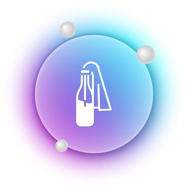 Beyaz Kokteyl Molotof simgesi beyaz arkaplanda izole edildi. Mavi ve mor eğimli çember arkaplan. Vektör.