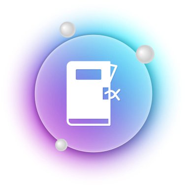 Beyaz Polis Merkezi dosya simgesi beyaz arkaplanda izole edildi. Mavi ve mor eğimli çember arkaplan. Vektör.