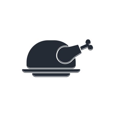 Siyah hindi ya da beyaz arka planda izole edilmiş tavuk ikonu. Vektör.